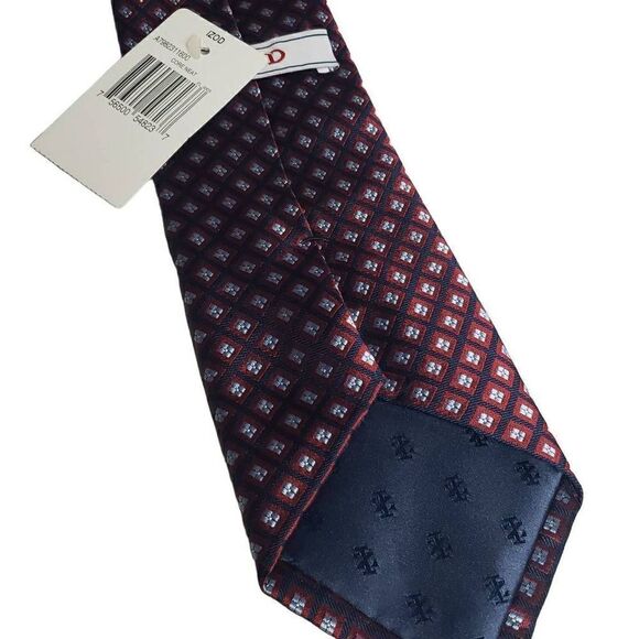 NWT IZOD Maroon and Blue Men's Silk Tie - Picture 3 of 6